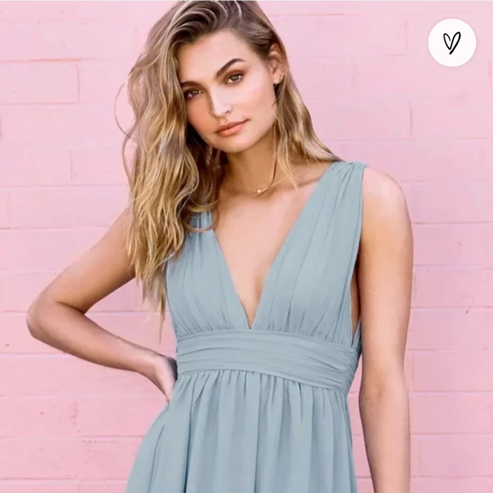 Lulus Heavenly Hues Maxi Dress Light Blue Medium